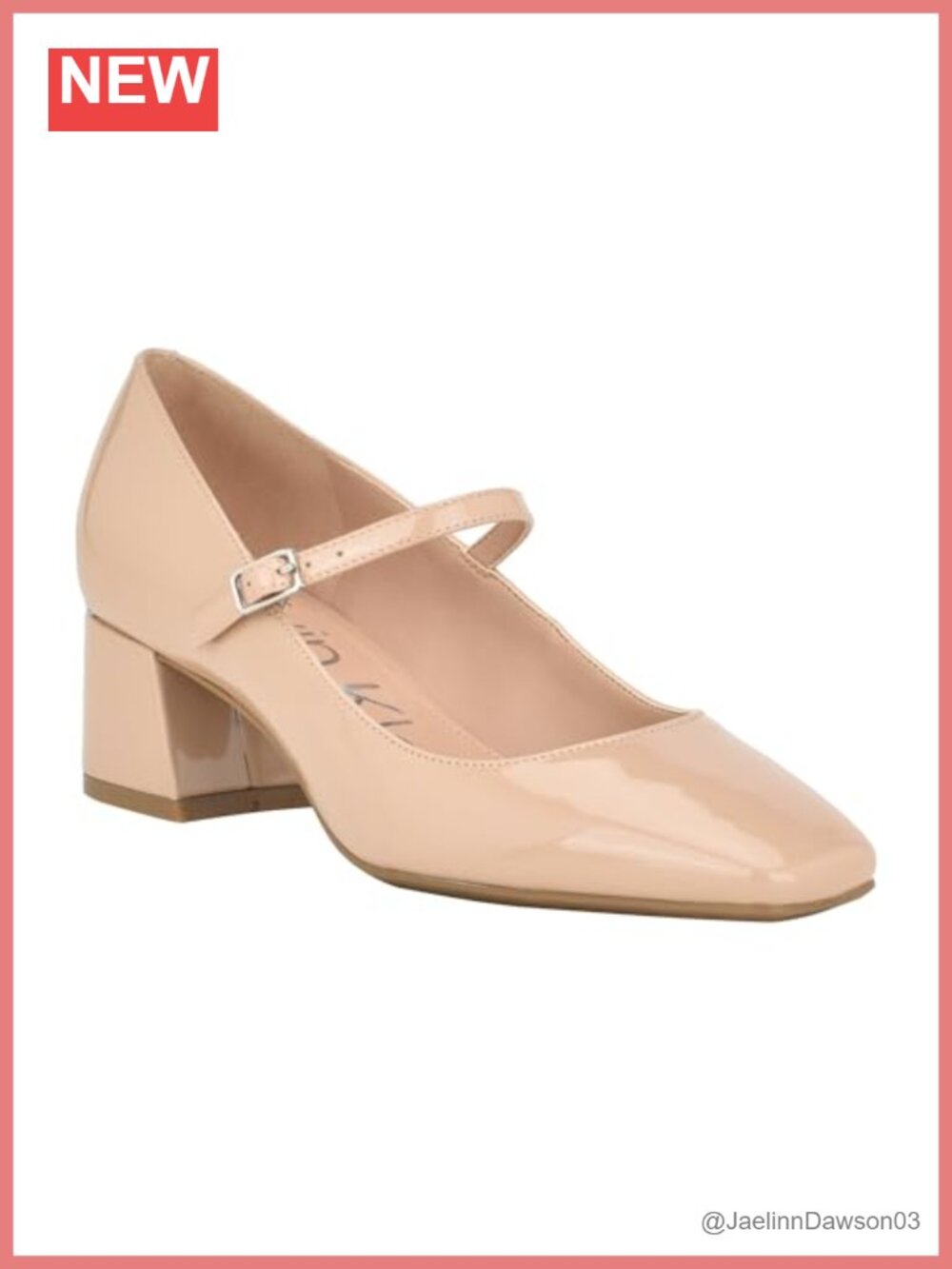 Calvin Klein Marlay Women's Block Heel Dress Pumps Square Toe Faux Leather
